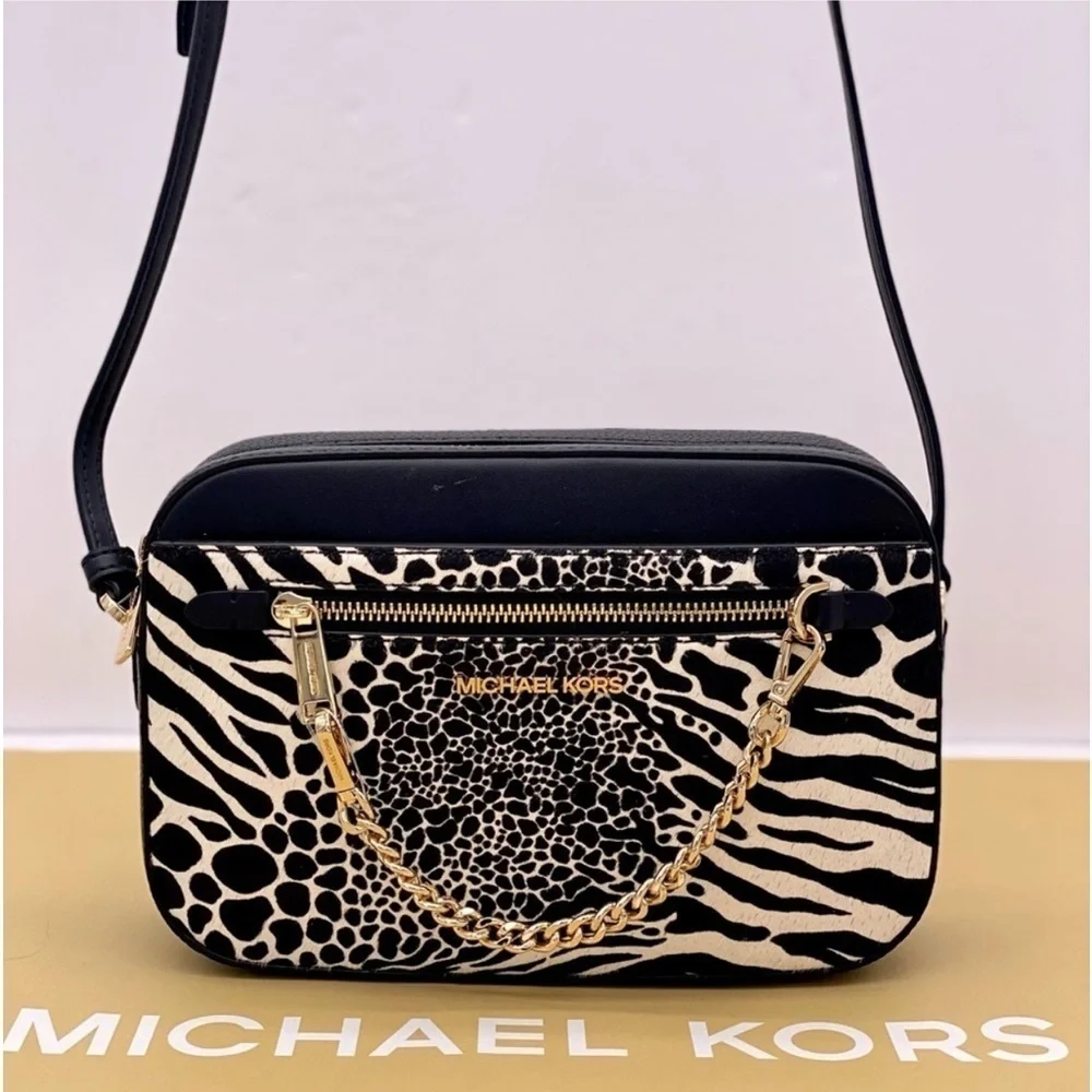 Michael Kors EW Zip Chain Crossbody Bag Black